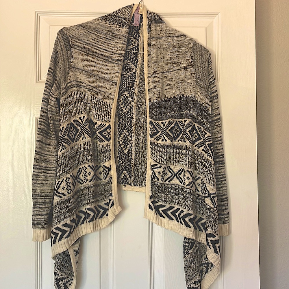 Black and white shawl cardigan